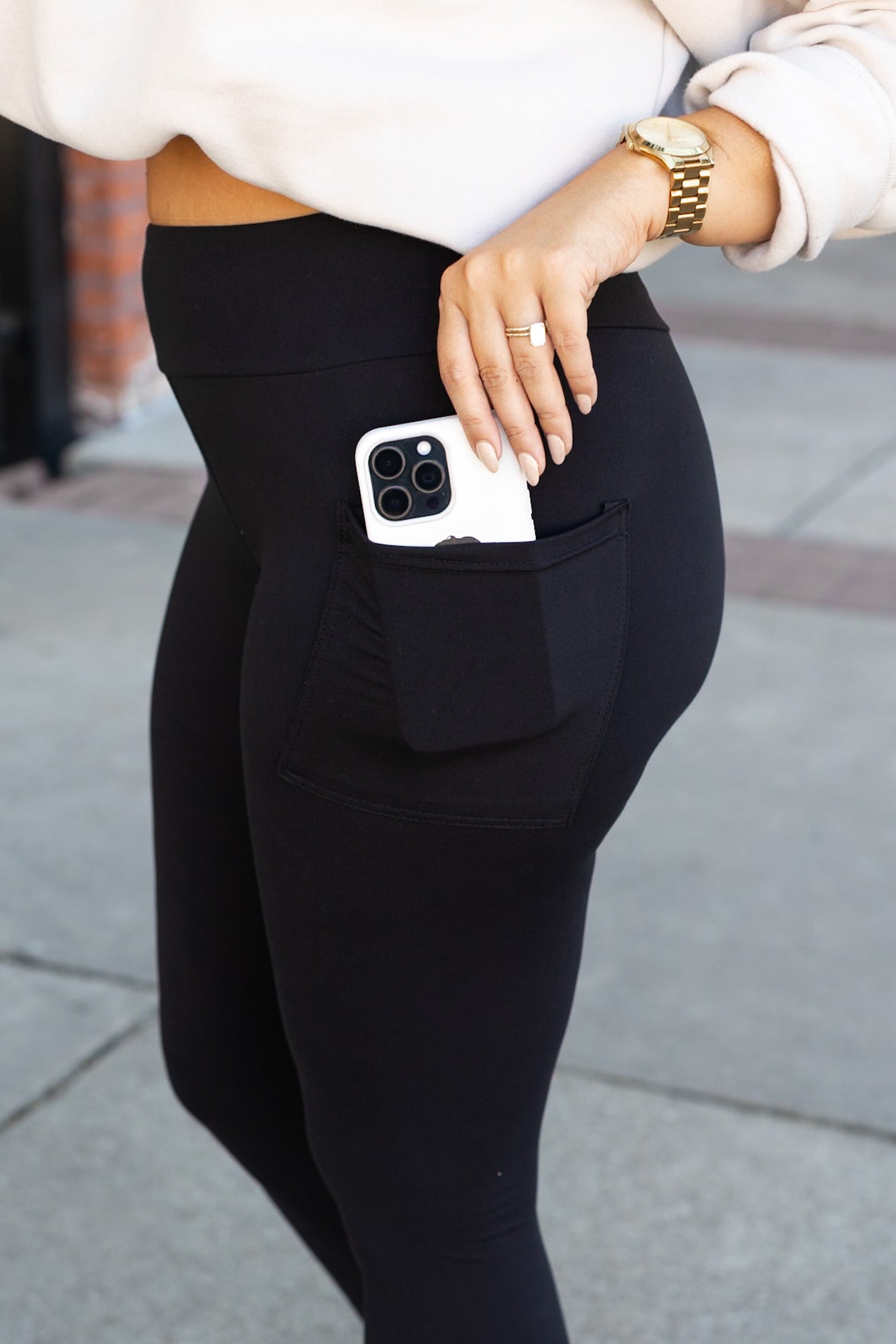 BLACK FULL-LENGTH Leggings with POCKET